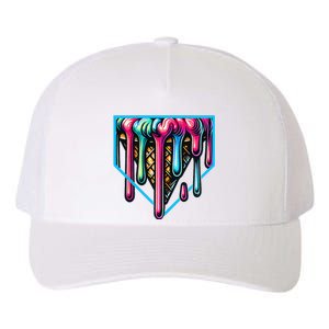 Homeplate Drip Icecream For Softball & Baseball Fans Yupoong Adult 5-Panel Trucker Hat