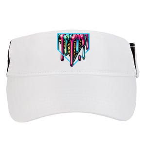 Homeplate Drip Icecream For Softball & Baseball Fans Adult Drive Performance Visor