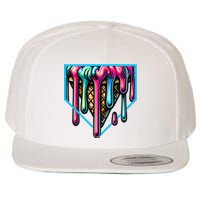 Homeplate Drip Icecream For Softball & Baseball Fans Wool Snapback Cap