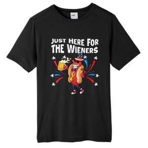 Hot Dog I'm Just Here For The Wieners 4Th Of July Tall Fusion ChromaSoft Performance T-Shirt