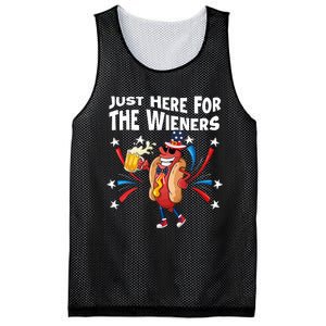 Hot Dog I'm Just Here For The Wieners 4Th Of July Mesh Reversible Basketball Jersey Tank