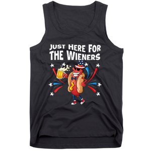 Hot Dog I'm Just Here For The Wieners 4Th Of July Tank Top