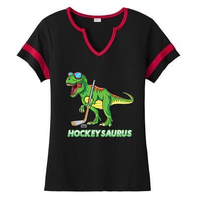 Hockeysaurus Dinosaur Ice Hockey Trex Ice Hockey Premium Ladies Halftime Notch Neck Tee