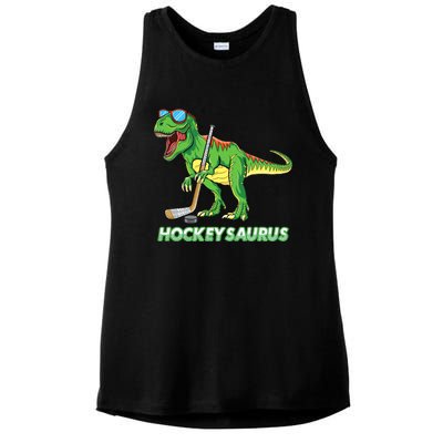 Hockeysaurus Dinosaur Ice Hockey Trex Ice Hockey Premium Ladies PosiCharge Tri-Blend Wicking Tank