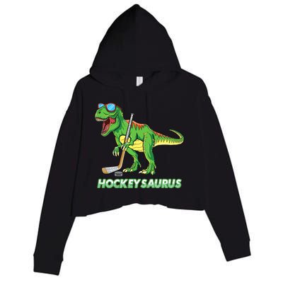 Hockeysaurus Dinosaur Ice Hockey Trex Ice Hockey Premium Crop Fleece Hoodie