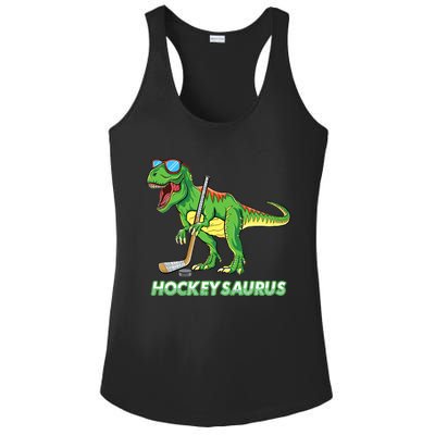 Hockeysaurus Dinosaur Ice Hockey Trex Ice Hockey Premium Ladies PosiCharge Competitor Racerback Tank