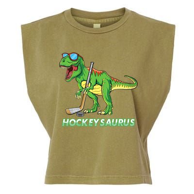 Hockeysaurus Dinosaur Ice Hockey Trex Ice Hockey Premium Garment-Dyed Women's Muscle Tee