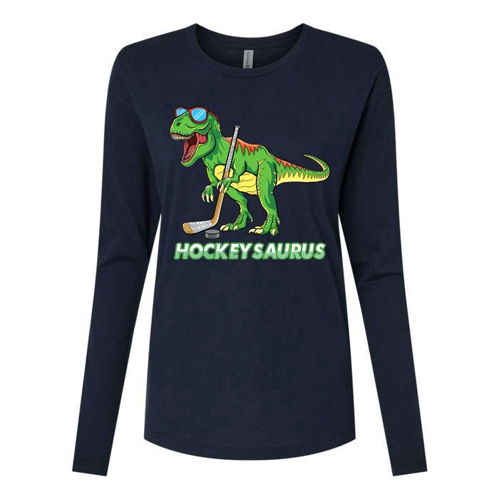 Hockeysaurus Dinosaur Ice Hockey Trex Ice Hockey Premium Womens Cotton Relaxed Long Sleeve T-Shirt