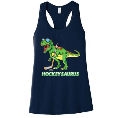 Hockeysaurus Dinosaur Ice Hockey Trex Ice Hockey Premium Women's Racerback Tank