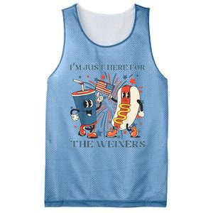 Hot Dog I'm Just Here For The Wieners 4Th Of July Mesh Reversible Basketball Jersey Tank