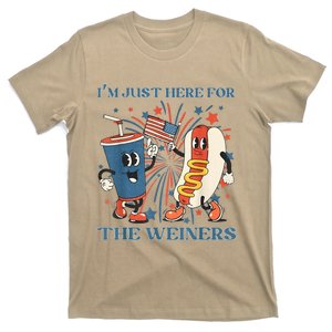 Hot Dog I'm Just Here For The Wieners 4Th Of July T-Shirt