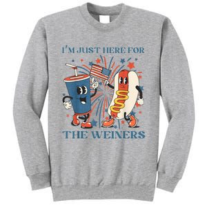 Hot Dog I'm Just Here For The Wieners 4Th Of July Sweatshirt