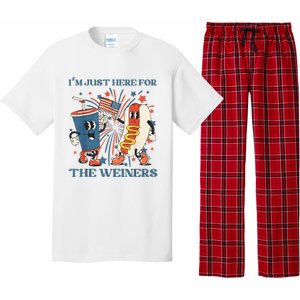 Hot Dog I'm Just Here For The Wieners 4Th Of July Pajama Set