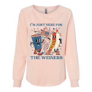 Hot Dog I'm Just Here For The Wieners 4Th Of July Womens California Wash Sweatshirt