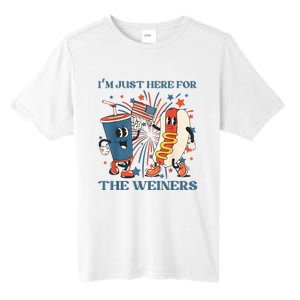 Hot Dog I'm Just Here For The Wieners 4Th Of July Tall Fusion ChromaSoft Performance T-Shirt