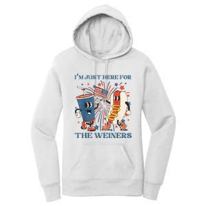 Hot Dog I'm Just Here For The Wieners 4Th Of July Women's Pullover Hoodie