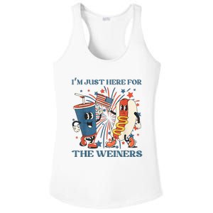 Hot Dog I'm Just Here For The Wieners 4Th Of July Ladies PosiCharge Competitor Racerback Tank