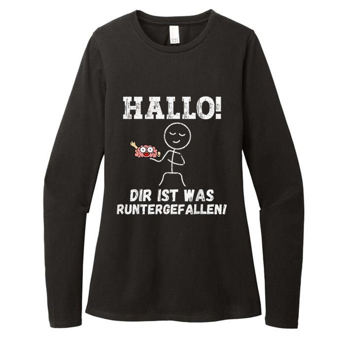 Hallo Dir Ist Was Runtergefallen Lustiges Geschenk Womens CVC Long Sleeve Shirt