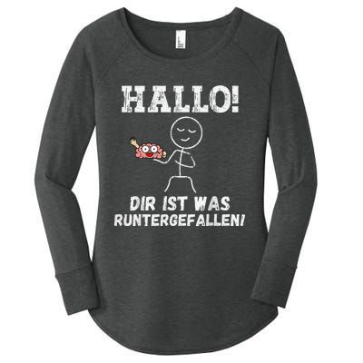 Hallo Dir Ist Was Runtergefallen Lustiges Geschenk Women's Perfect Tri Tunic Long Sleeve Shirt