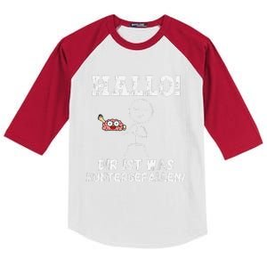 Hallo Dir Ist Was Runtergefallen Lustiges Geschenk Kids Colorblock Raglan Jersey