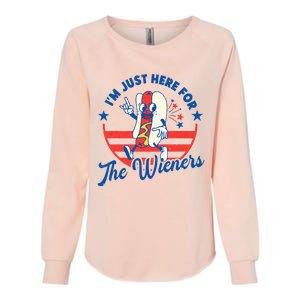 Hot Dog IM Just Here For The Wieners 4th Of July Womens California Wash Sweatshirt