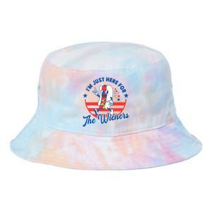 Hot Dog IM Just Here For The Wieners 4th Of July Tie Dye Newport Bucket Hat