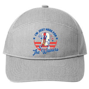 Hot Dog IM Just Here For The Wieners 4th Of July 7-Panel Snapback Hat