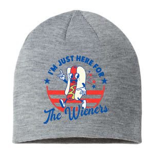 Hot Dog IM Just Here For The Wieners 4th Of July Sustainable Beanie