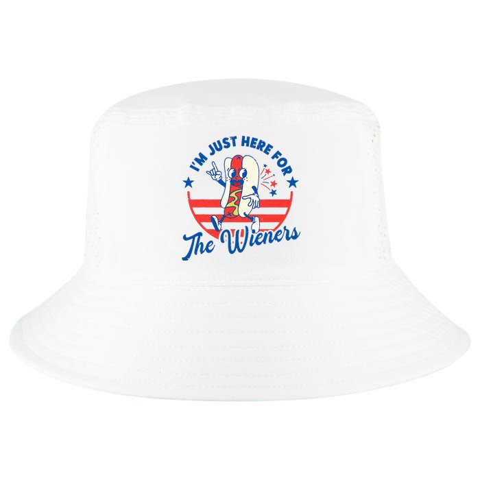 Hot Dog IM Just Here For The Wieners 4th Of July Cool Comfort Performance Bucket Hat