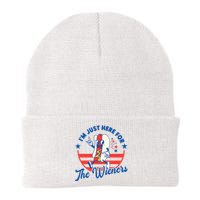 Hot Dog IM Just Here For The Wieners 4th Of July Knit Cap Winter Beanie