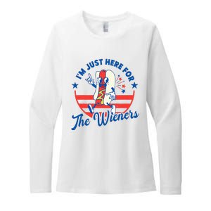 Hot Dog IM Just Here For The Wieners 4th Of July Womens CVC Long Sleeve Shirt