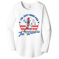 Hot Dog IM Just Here For The Wieners 4th Of July Women's Perfect Tri Tunic Long Sleeve Shirt