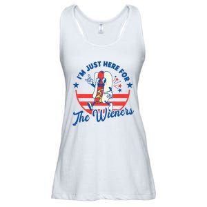 Hot Dog IM Just Here For The Wieners 4th Of July Ladies Essential Flowy Tank