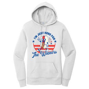 Hot Dog IM Just Here For The Wieners 4th Of July Women's Pullover Hoodie