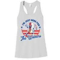 Hot Dog IM Just Here For The Wieners 4th Of July Women's Racerback Tank