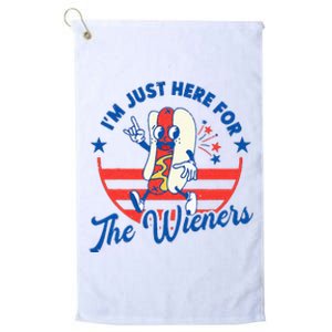 Hot Dog IM Just Here For The Wieners 4th Of July Platinum Collection Golf Towel