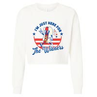 Hot Dog IM Just Here For The Wieners 4th Of July Cropped Pullover Crew