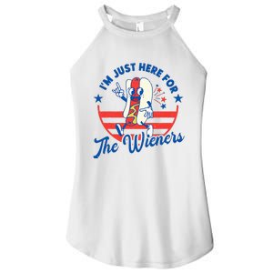 Hot Dog IM Just Here For The Wieners 4th Of July Women's Perfect Tri Rocker Tank