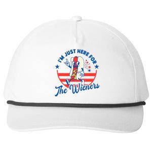 Hot Dog IM Just Here For The Wieners 4th Of July Snapback Five-Panel Rope Hat