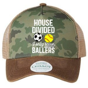 House Divided I Only Raise Ballers Soccer Softball Dad Funny Gift Legacy Tie Dye Trucker Hat