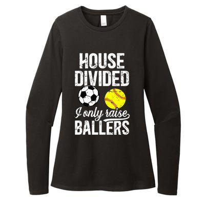 House Divided I Only Raise Ballers Soccer Softball Dad Funny Gift Womens CVC Long Sleeve Shirt