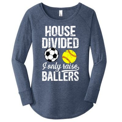 House Divided I Only Raise Ballers Soccer Softball Dad Funny Gift Women's Perfect Tri Tunic Long Sleeve Shirt