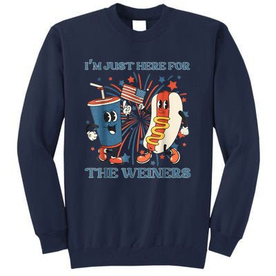 Hot Dog Im Just Here For The Wieners 4Th Of July Tall Sweatshirt