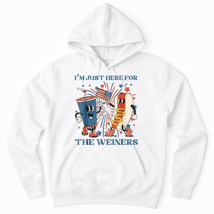 Hot Dog Im Just Here For The Wieners 4Th Of July Hoodie