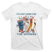 Hot Dog Im Just Here For The Wieners 4Th Of July T-Shirt