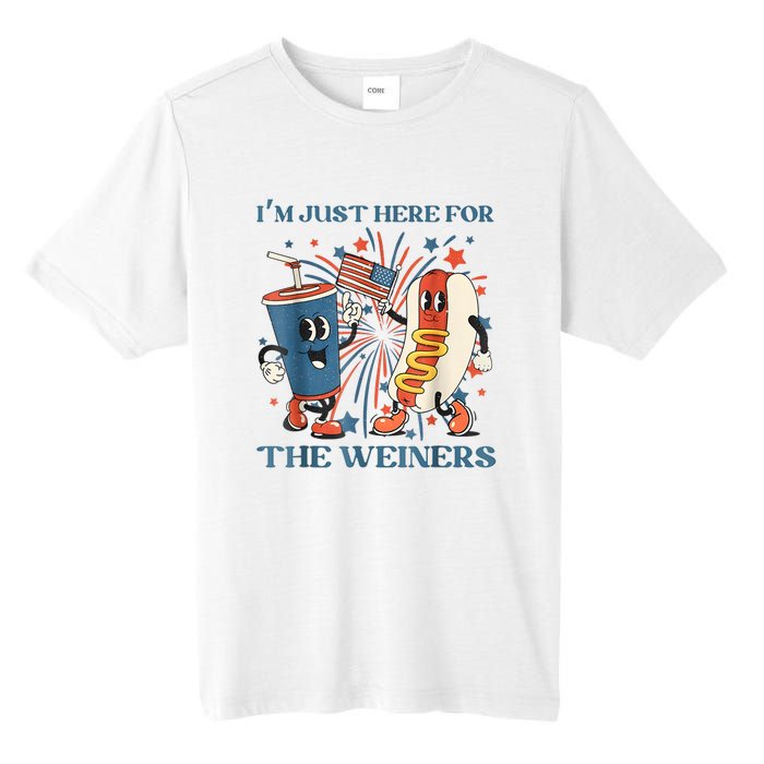 Hot Dog Im Just Here For The Wieners 4Th Of July Tall Fusion ChromaSoft Performance T-Shirt