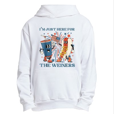 Hot Dog Im Just Here For The Wieners 4Th Of July Urban Pullover Hoodie