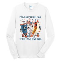 Hot Dog Im Just Here For The Wieners 4Th Of July Tall Long Sleeve T-Shirt