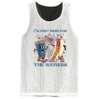 Hot Dog Im Just Here For The Wieners 4Th Of July Mesh Reversible Basketball Jersey Tank