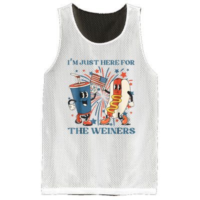 Hot Dog Im Just Here For The Wieners 4Th Of July Mesh Reversible Basketball Jersey Tank